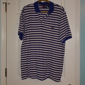Blue and white striped XLT Men's Polo